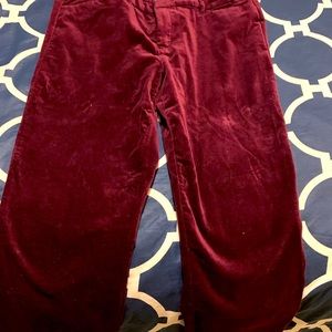 Maroon velvet Old Navy Pixie ankle pants